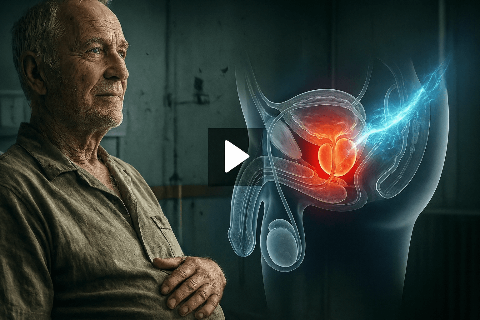 Hands applying a soothing cream with play icon